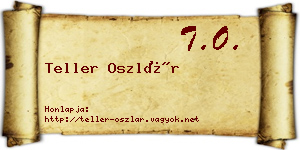 Teller Oszlár névjegykártya